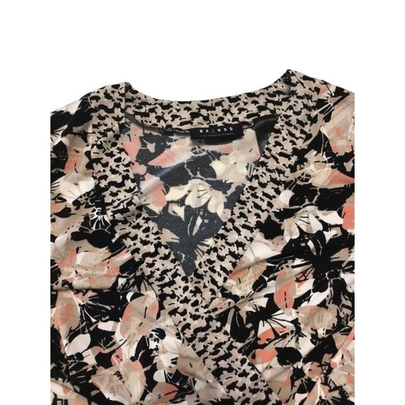 Axcess Faux Wrap Blouse Womens M Used - Picture 7 of 12